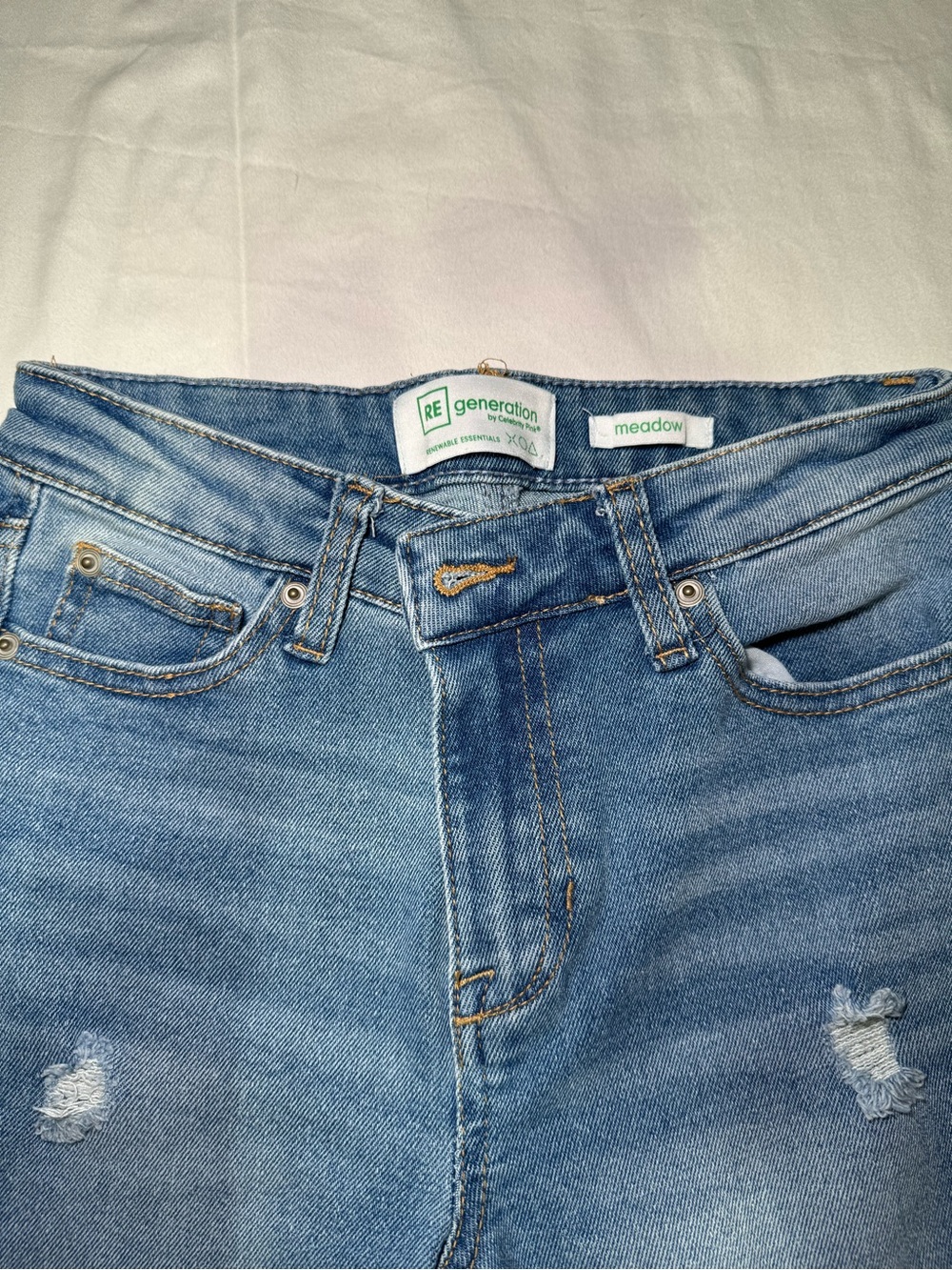 REgeneration by Meadow High-Rise Light Blue Distressed Jeans